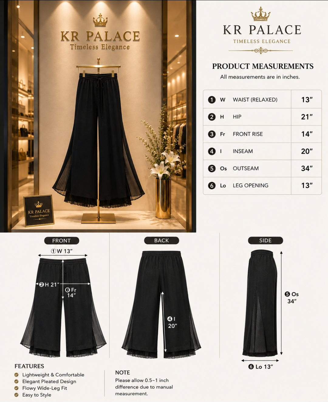 Grace Pleated Wide-Leg Pants