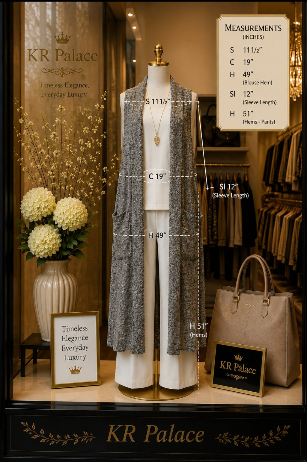 Longline Textured Open-Front Vest