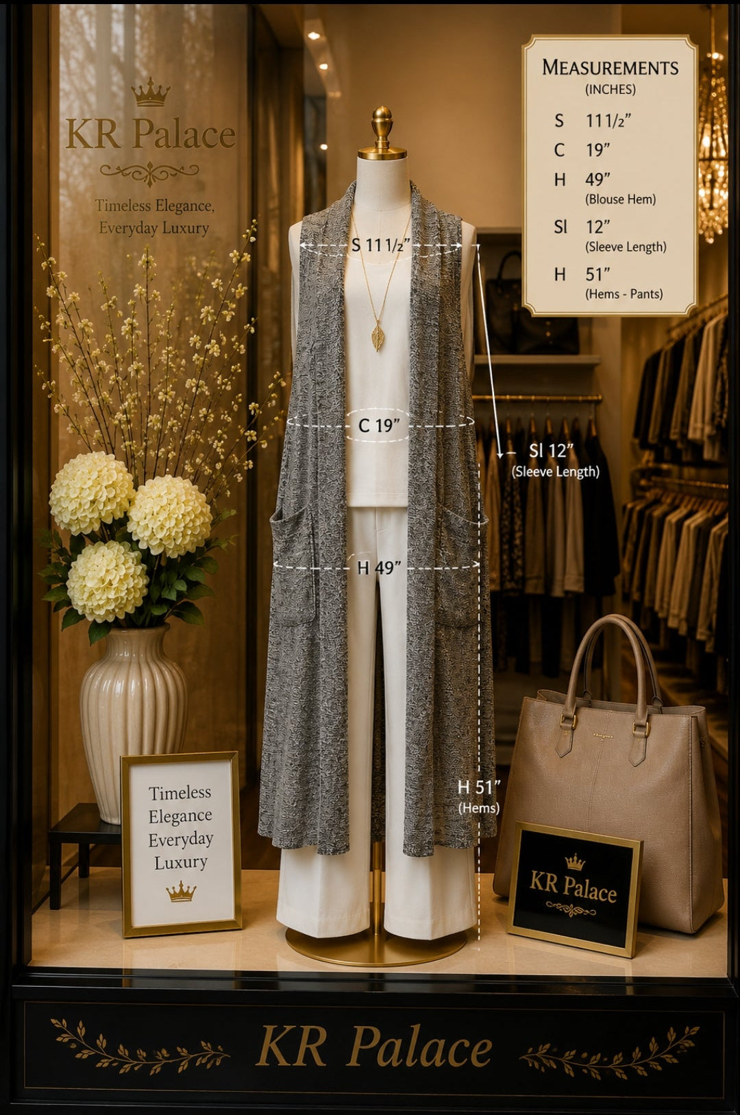 Longline Textured Open-Front Vest