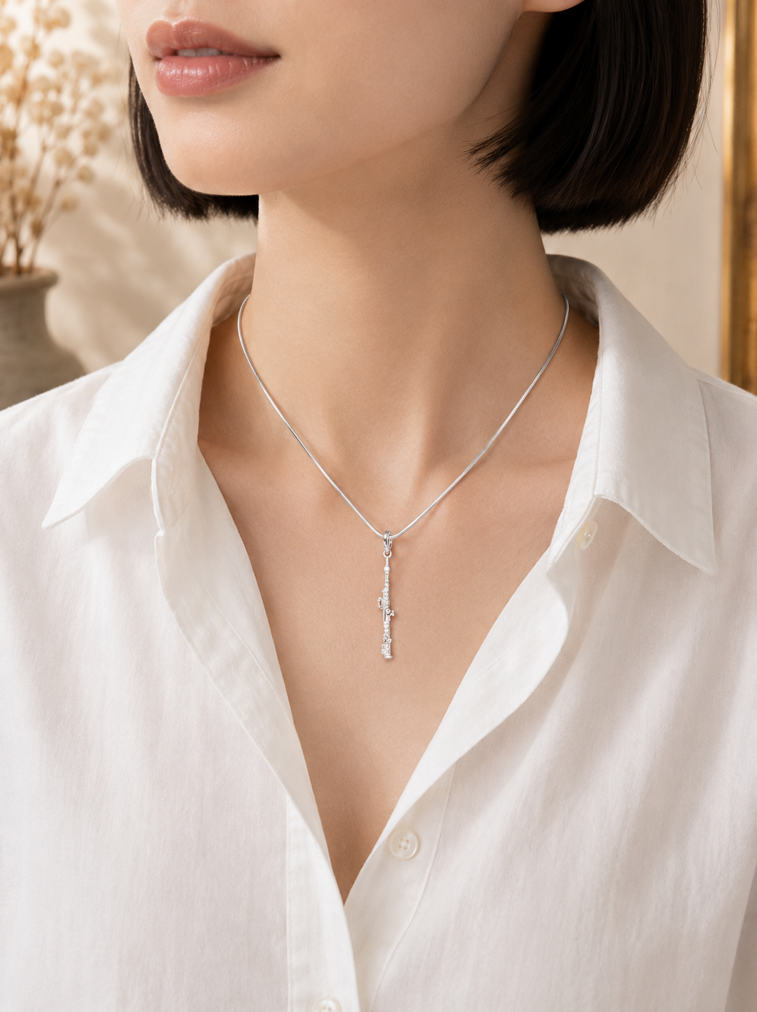 Sparkling White Gold Necklace
