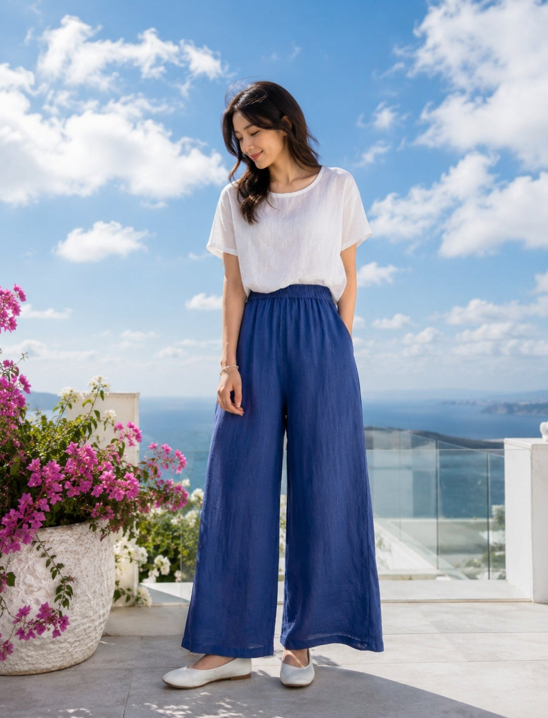 Breezy Linen Wide-Leg Pants