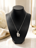 Sparkling Poodle White Gold Necklace