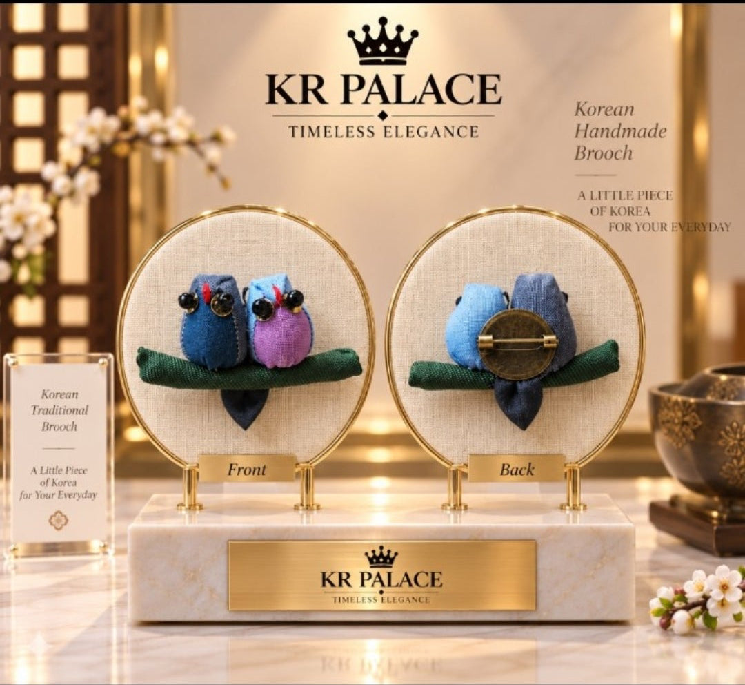 Korean Garden Lovebird Brooch