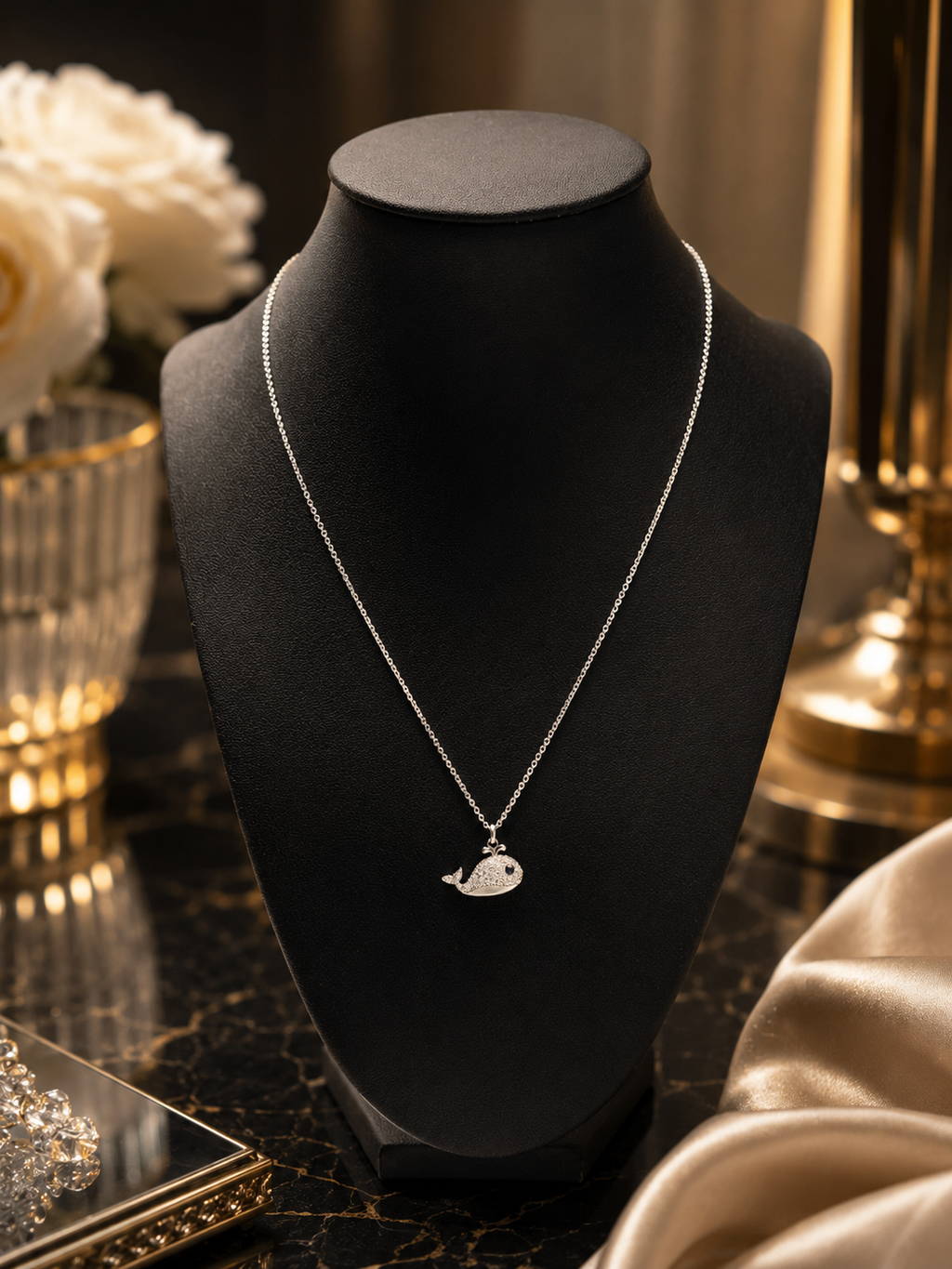 Sparkling Whale Necklace