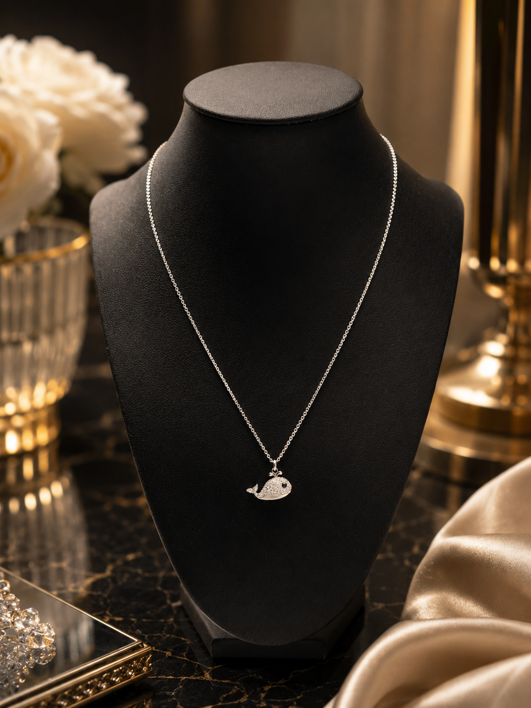 Sparkling Whale Necklace