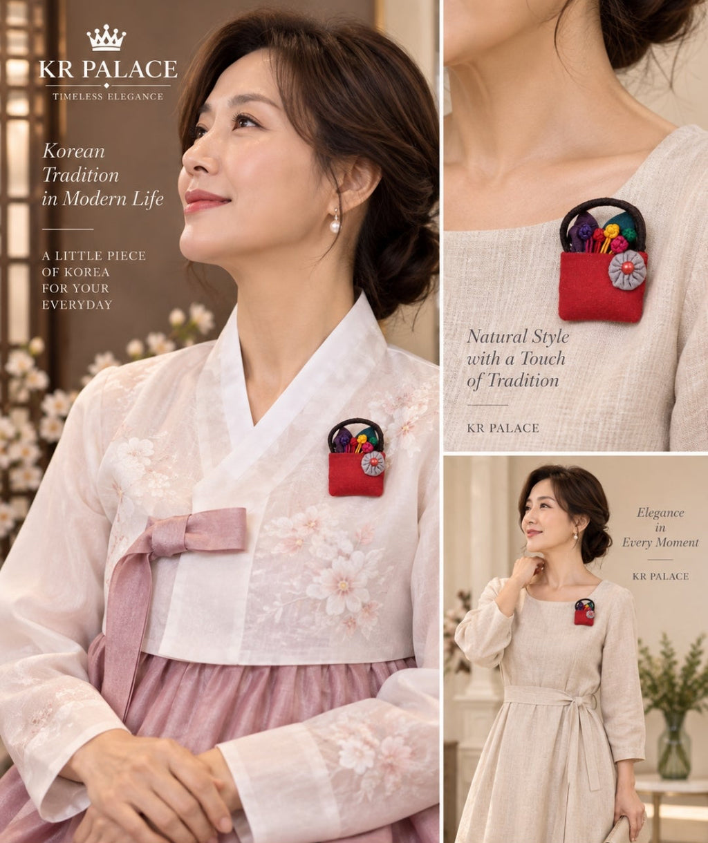 Korean Traditional Mini Pouch Brooch