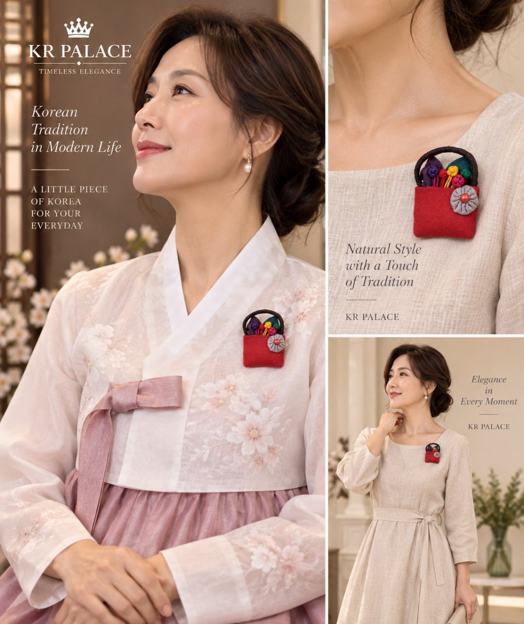 Korean Traditional Mini Pouch Brooch