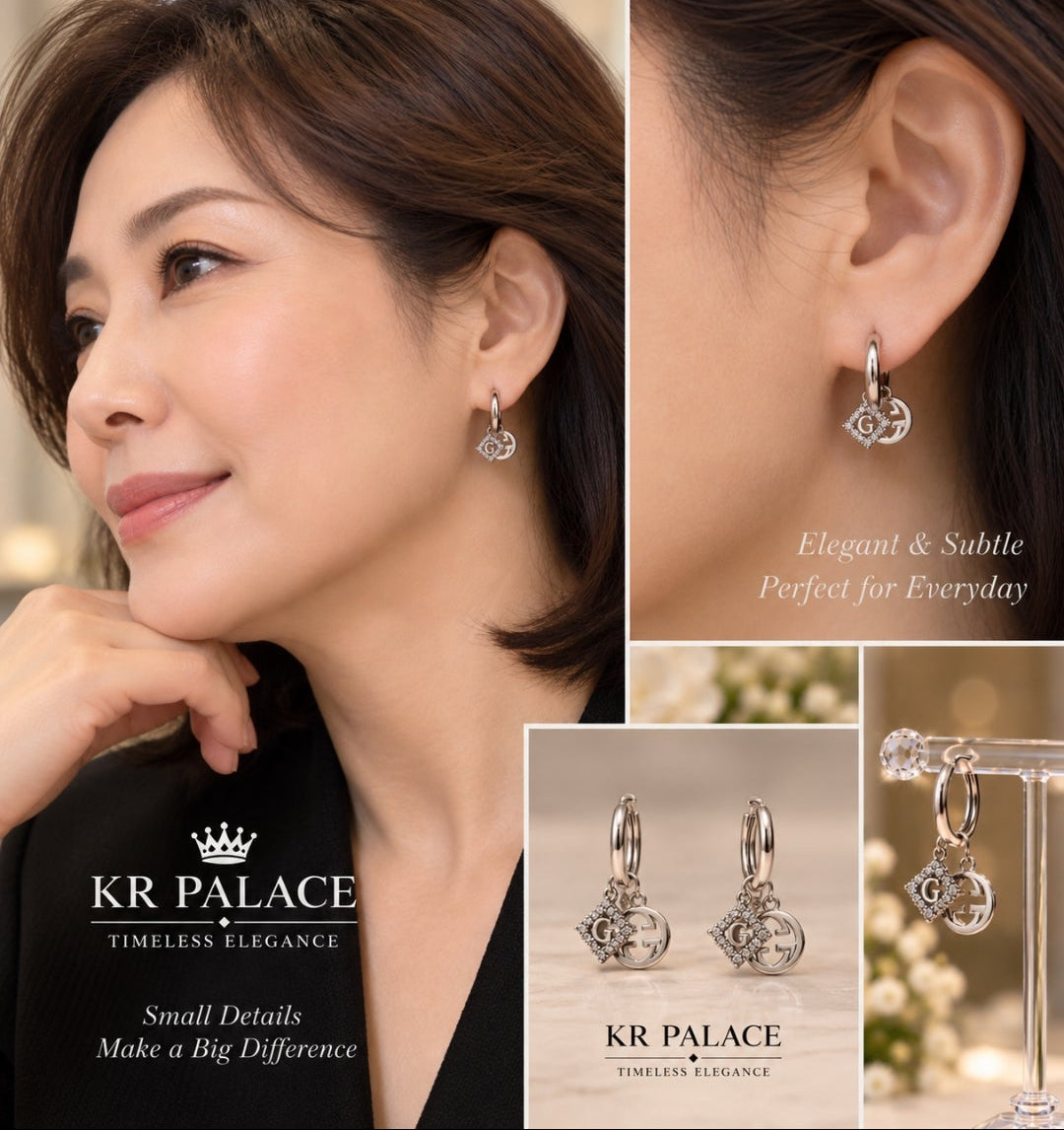 Signature Charm Hoop Earrings