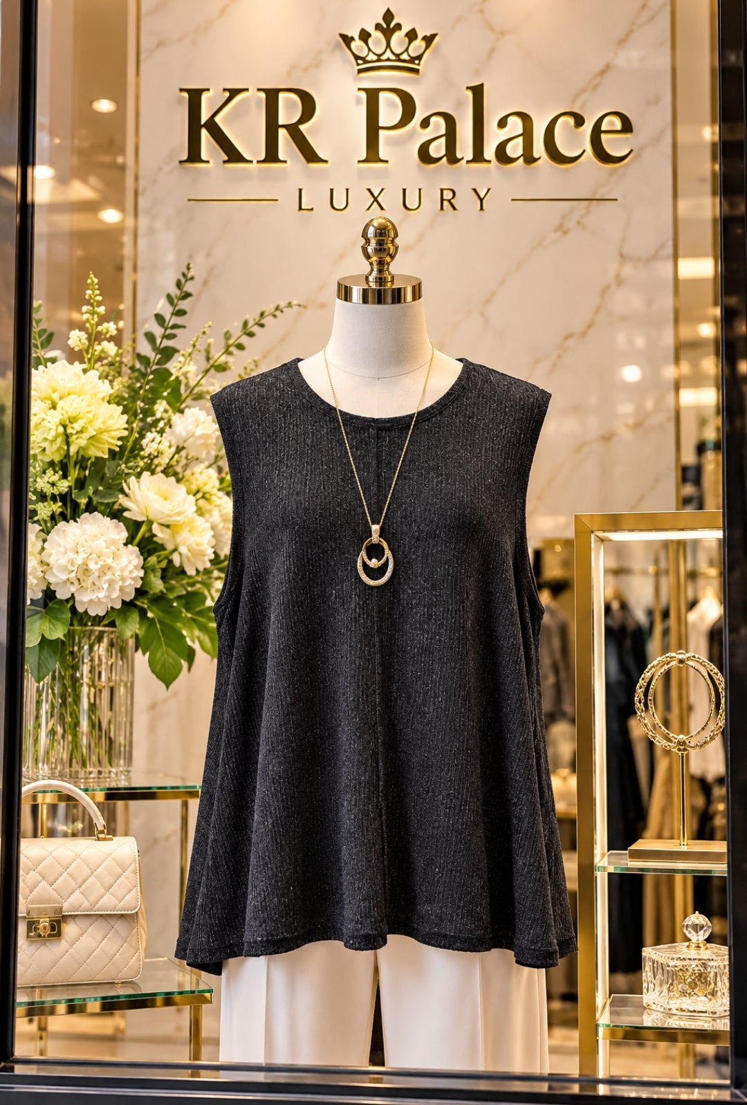 Charcoal Ribbed Swing Tunic