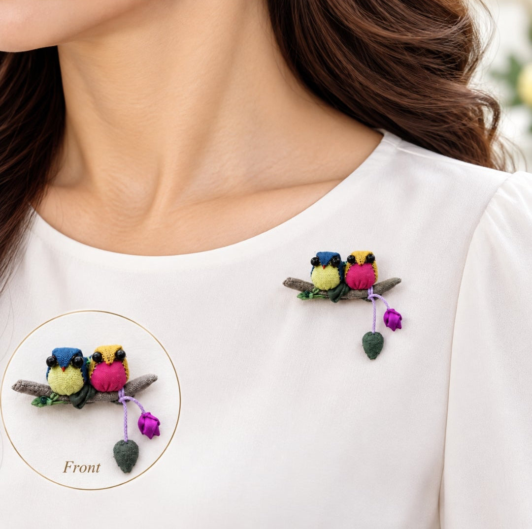 Korean Handmade Lovebird Brooch