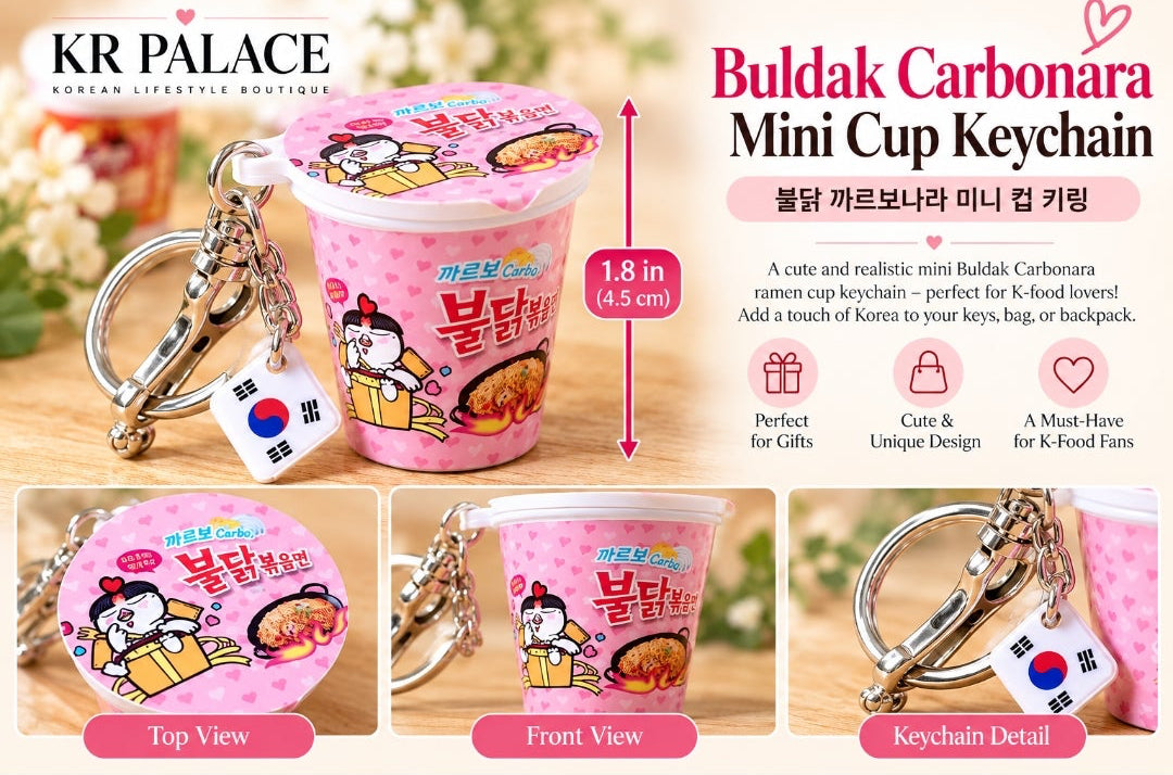 Buldak Carbonara Mini Cup Keychain