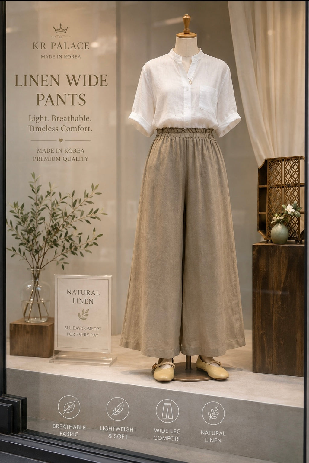 Breezy Linen Wide-Leg Pants