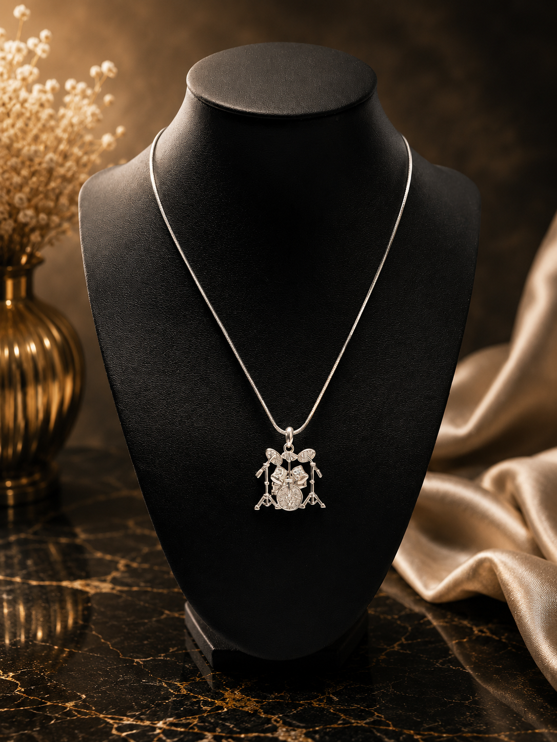 Drum Set Pendant Necklace