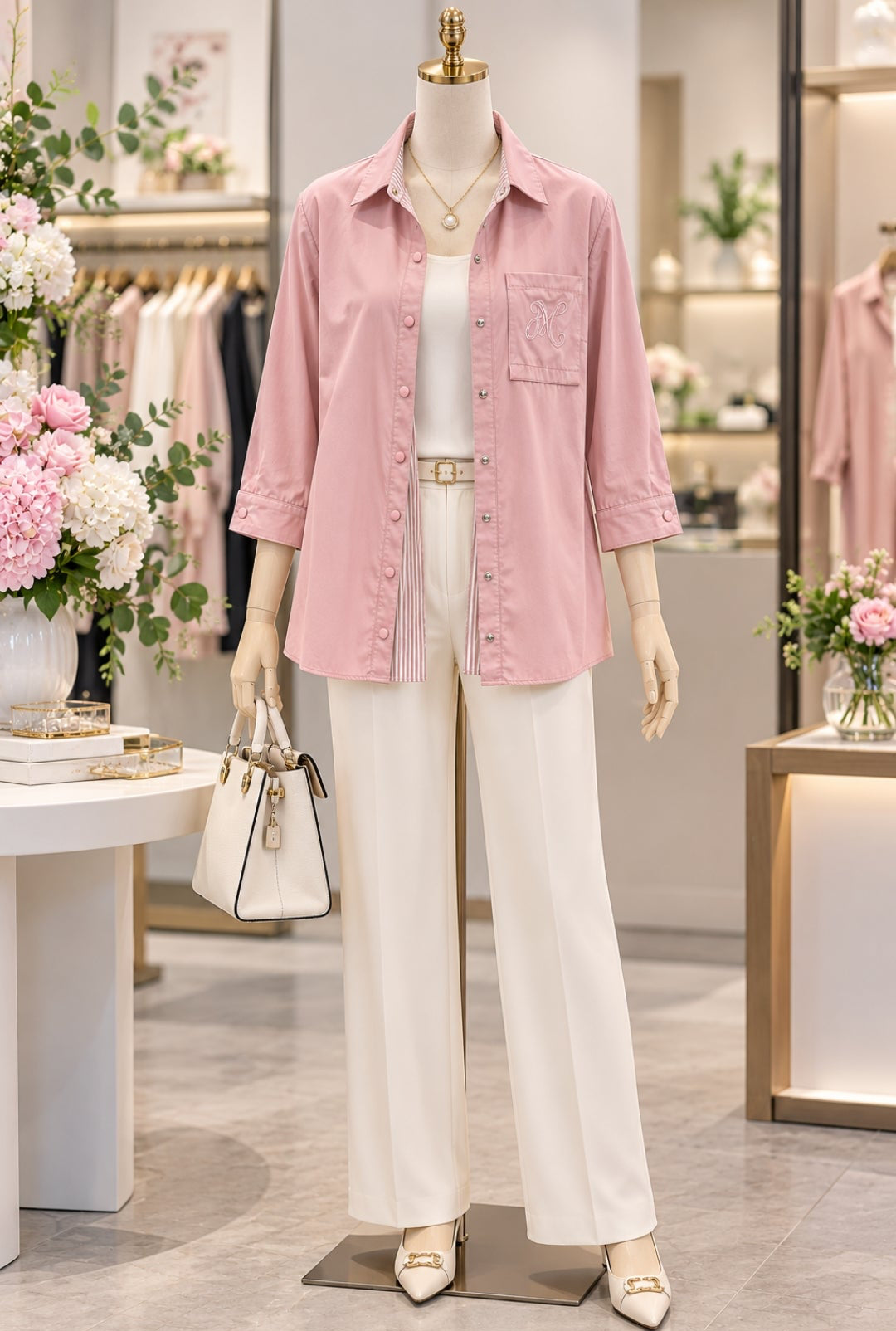 Pink Chic Button-Down Shirt
