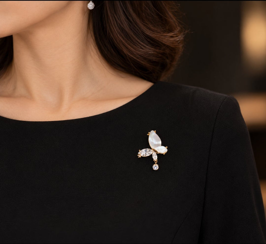 Pearl Butterfly Elegance Brooch