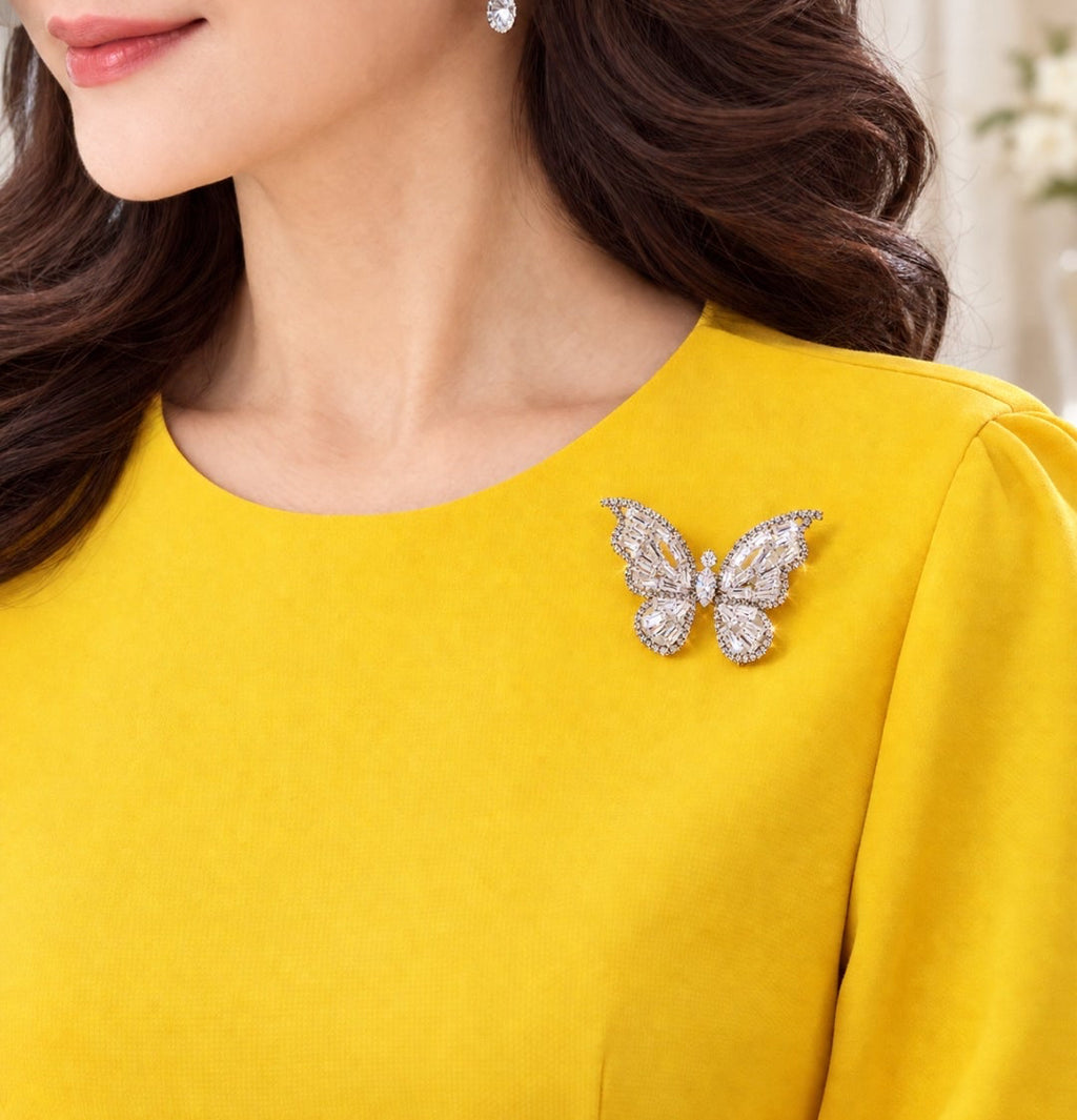 Crystal Butterfly Brooch