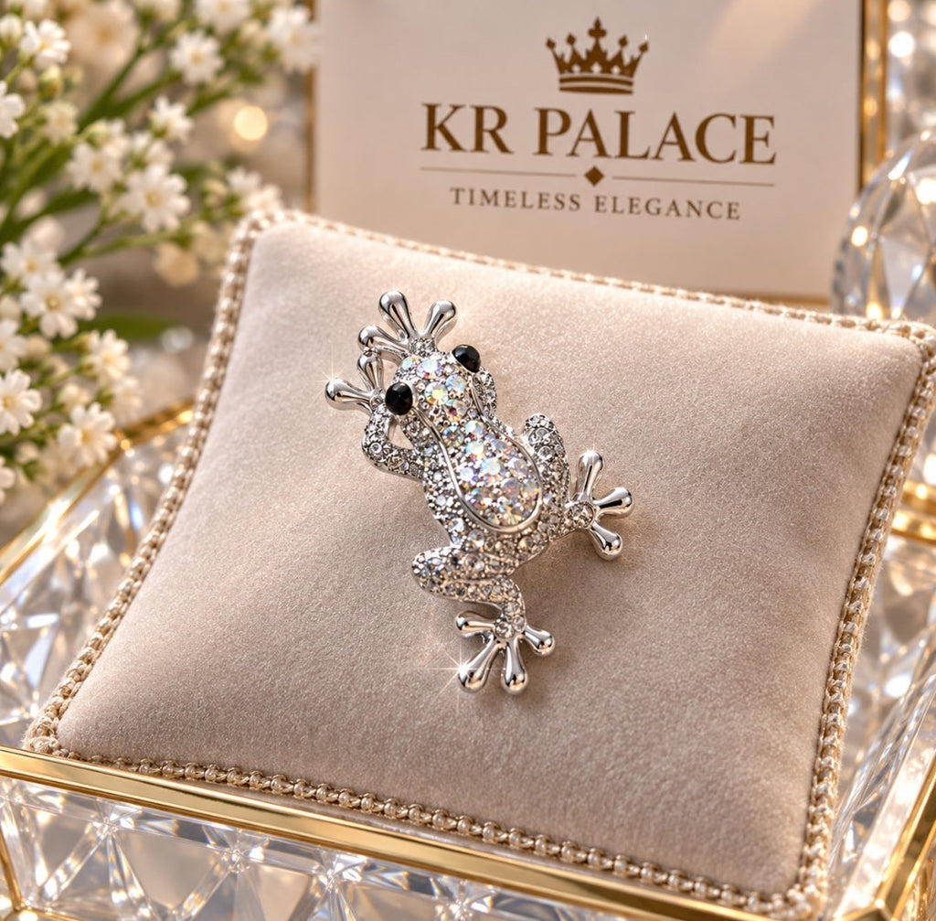Crystal Frog Brooch