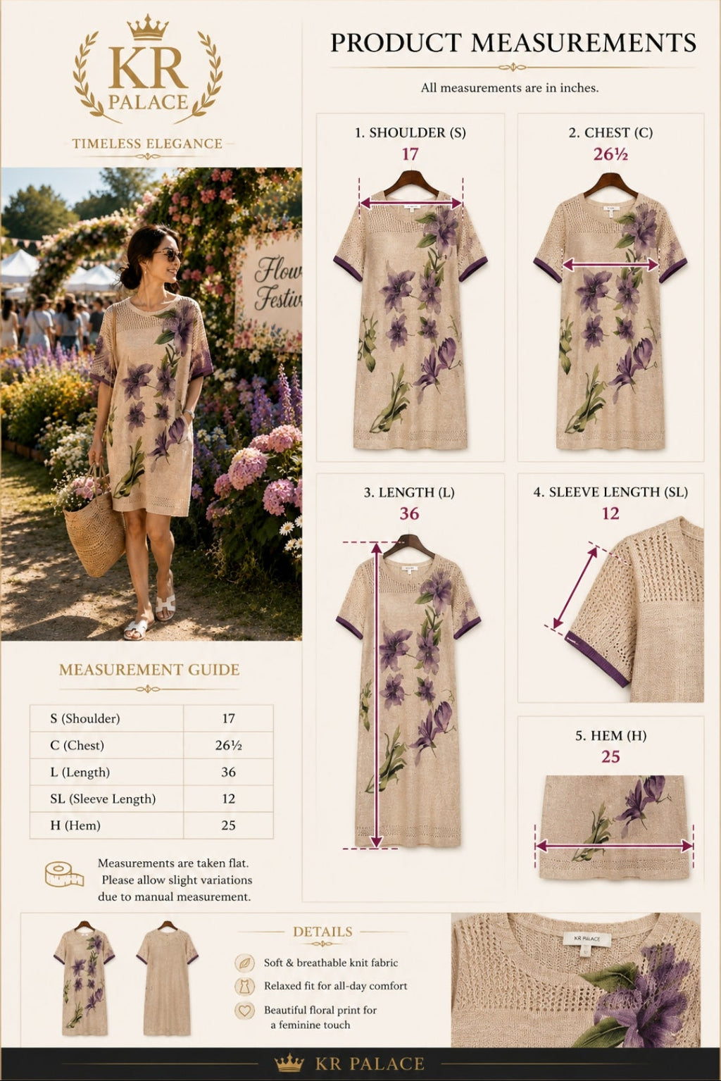 Lavender Bloom Knit Dress