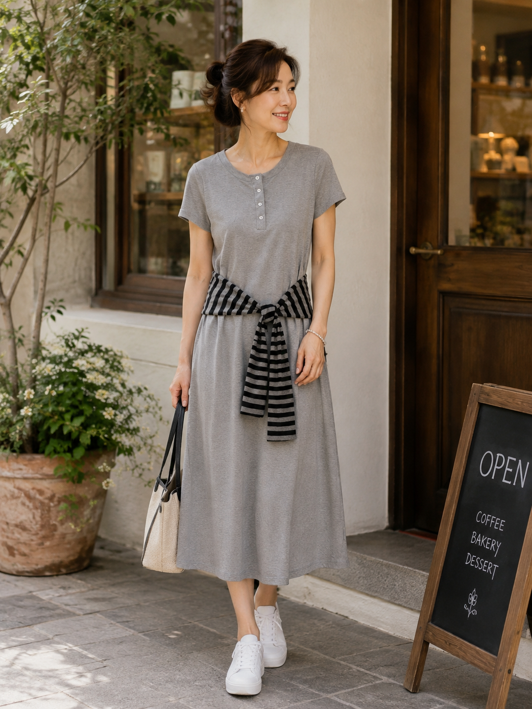 Weekend Ease Tie-Waist Midi Dress