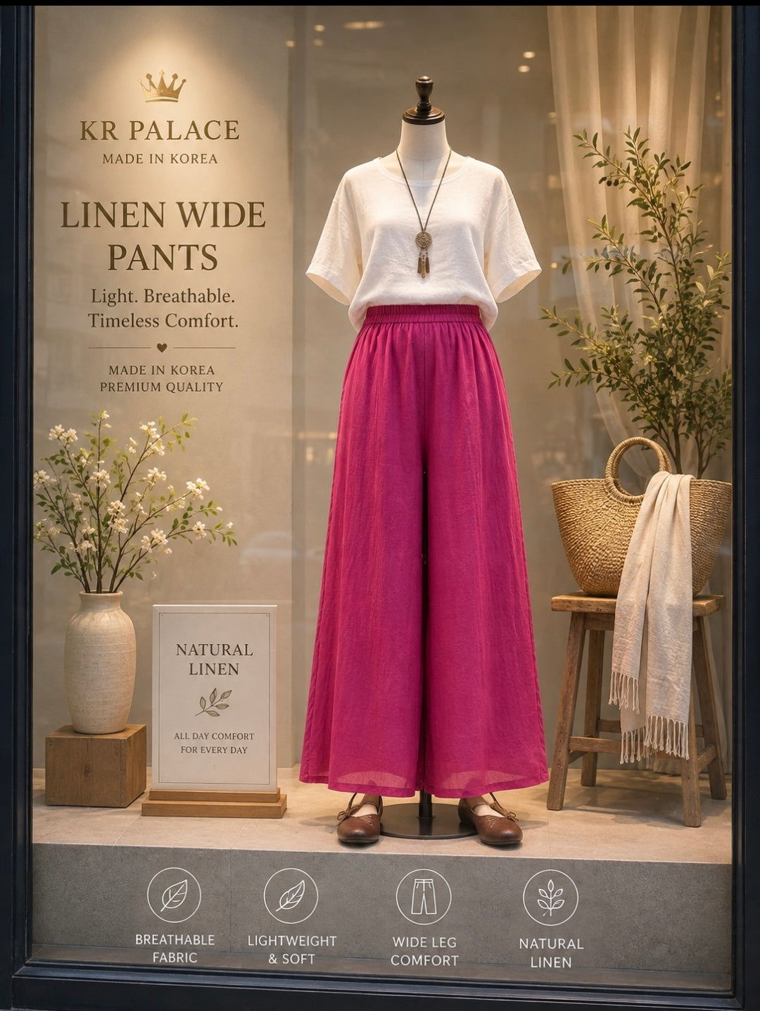 Breezy Linen Wide-Leg Pants