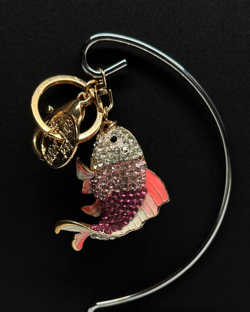 Pink Crystal Fish Charm