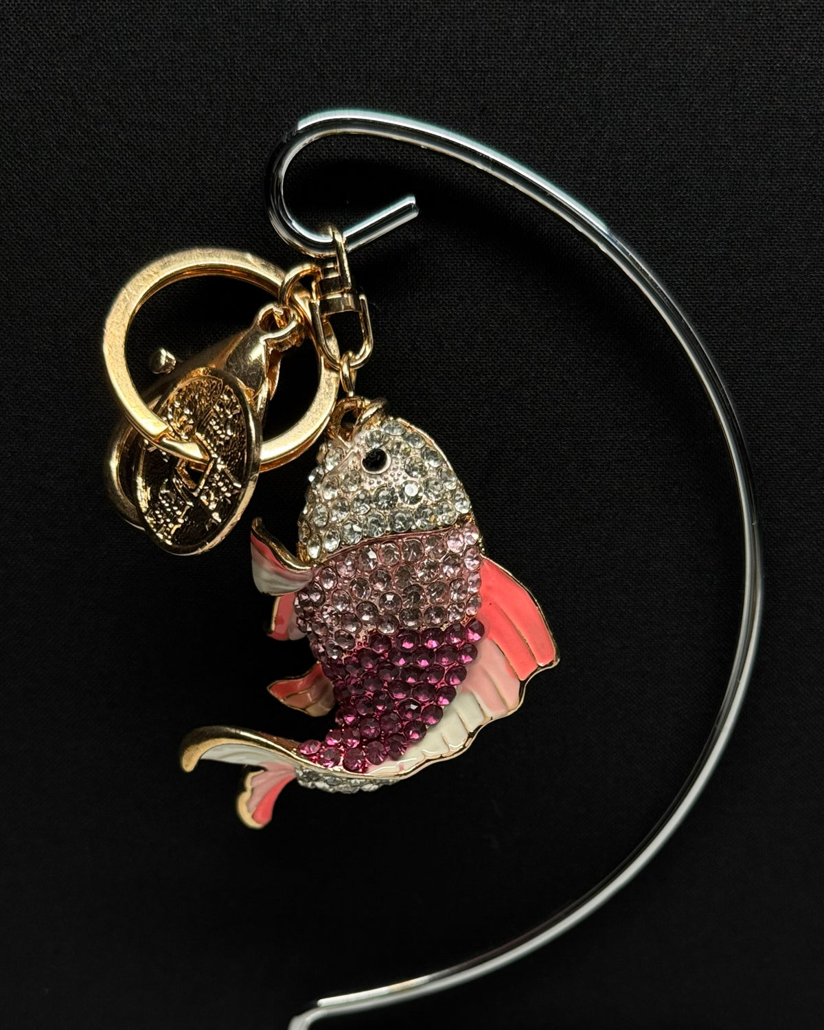 Pink Crystal Fish Charm