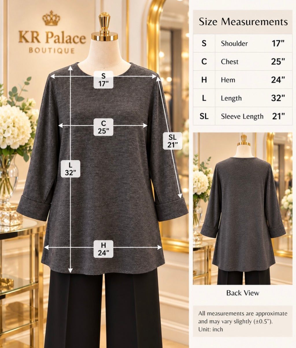 Charcoal Gray Relaxed Tunic Top