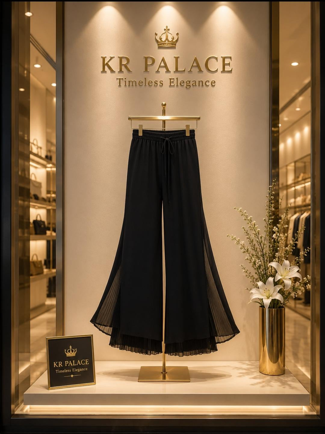 Grace Pleated Wide-Leg Pants