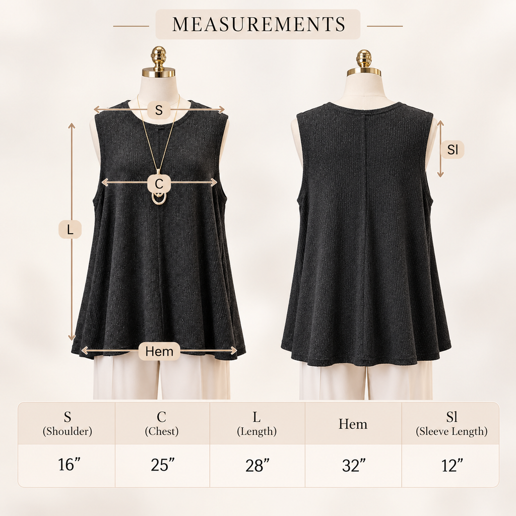 Charcoal Ribbed Swing Tunic