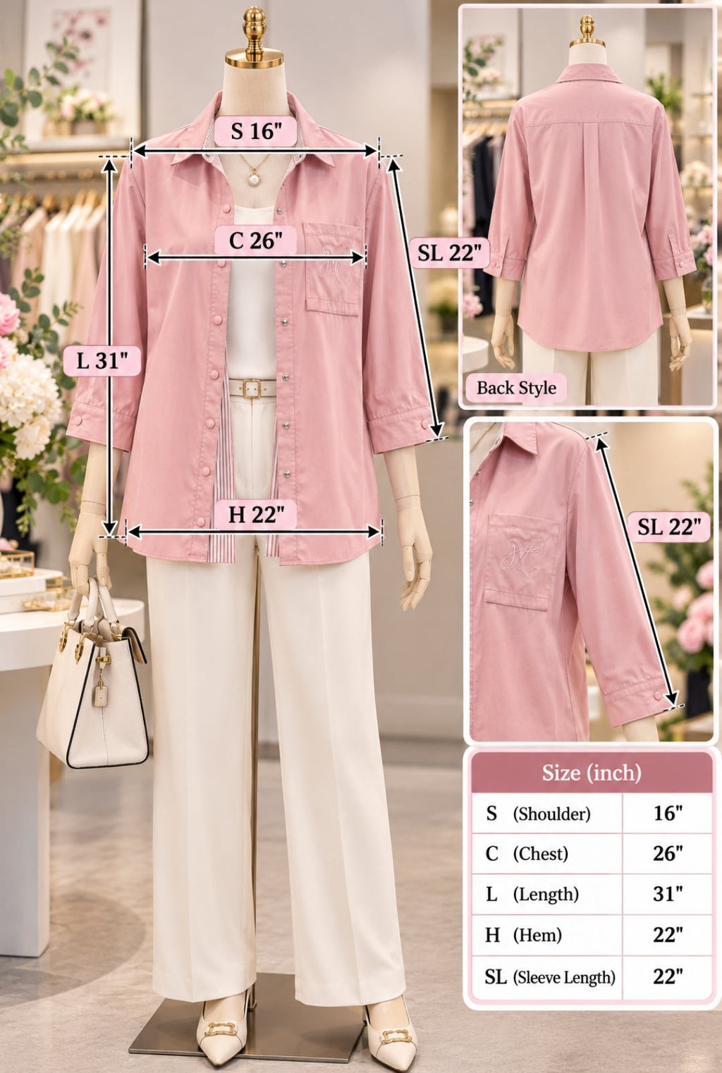 Pink Chic Button-Down Shirt