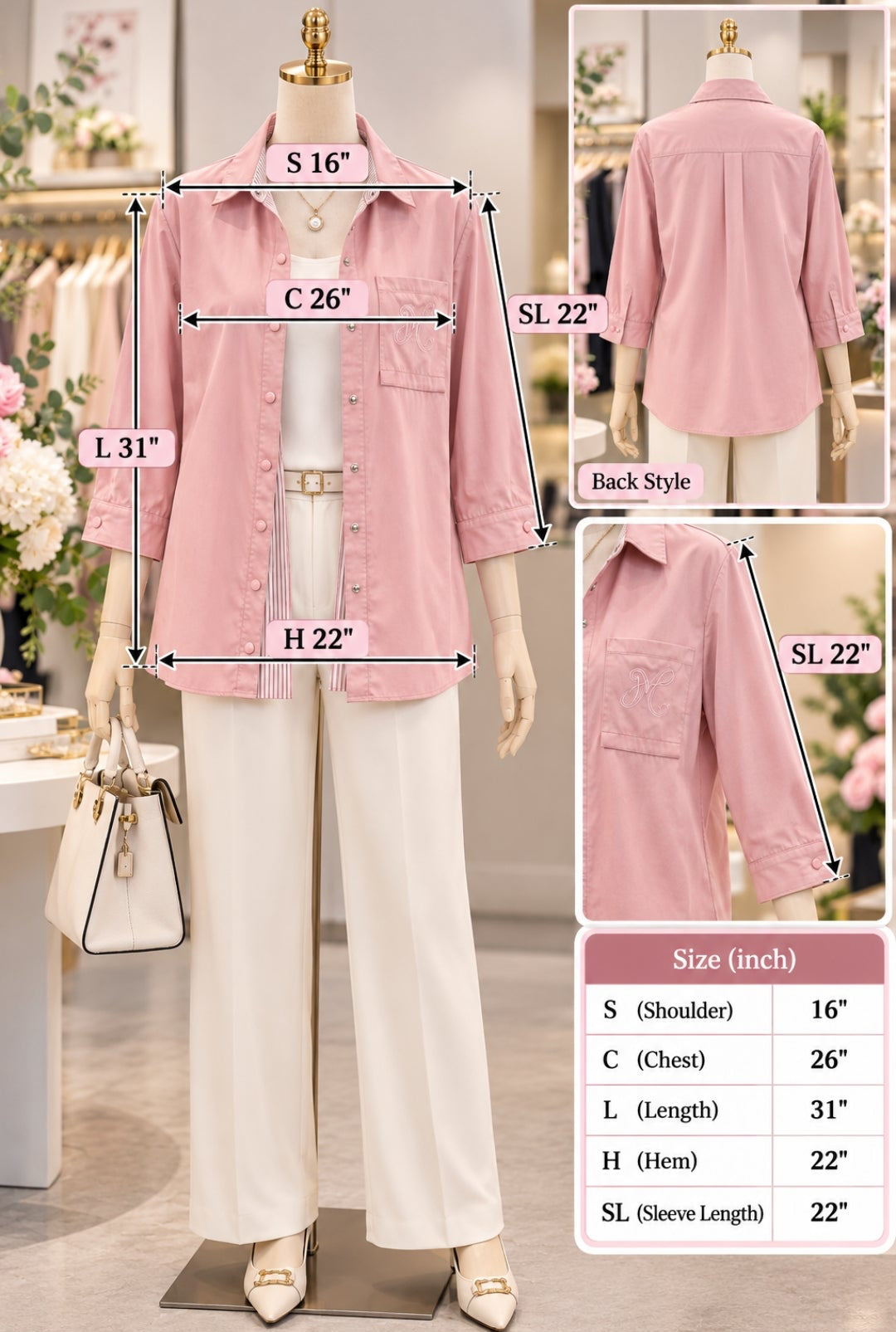 Pink Chic Button-Down Shirt