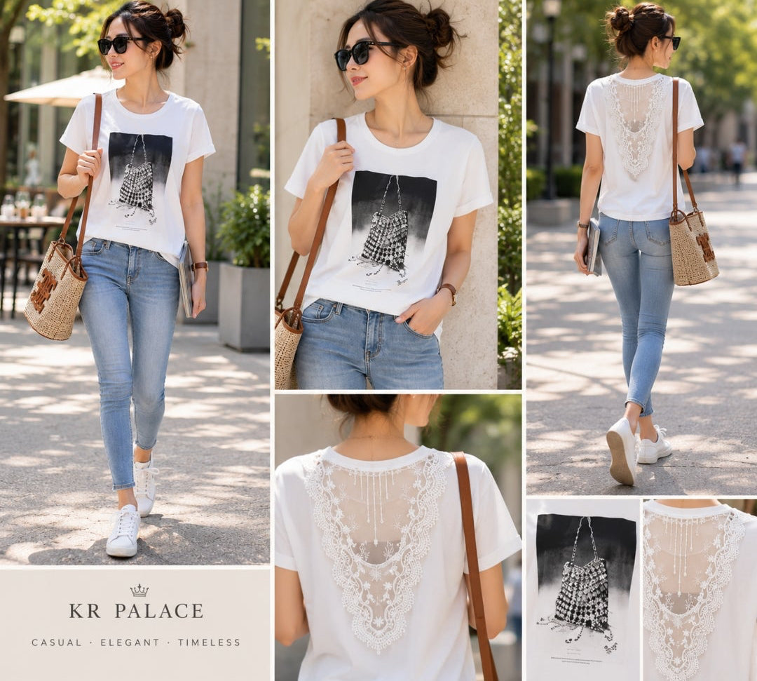 Lace Whisper Graphic Tee