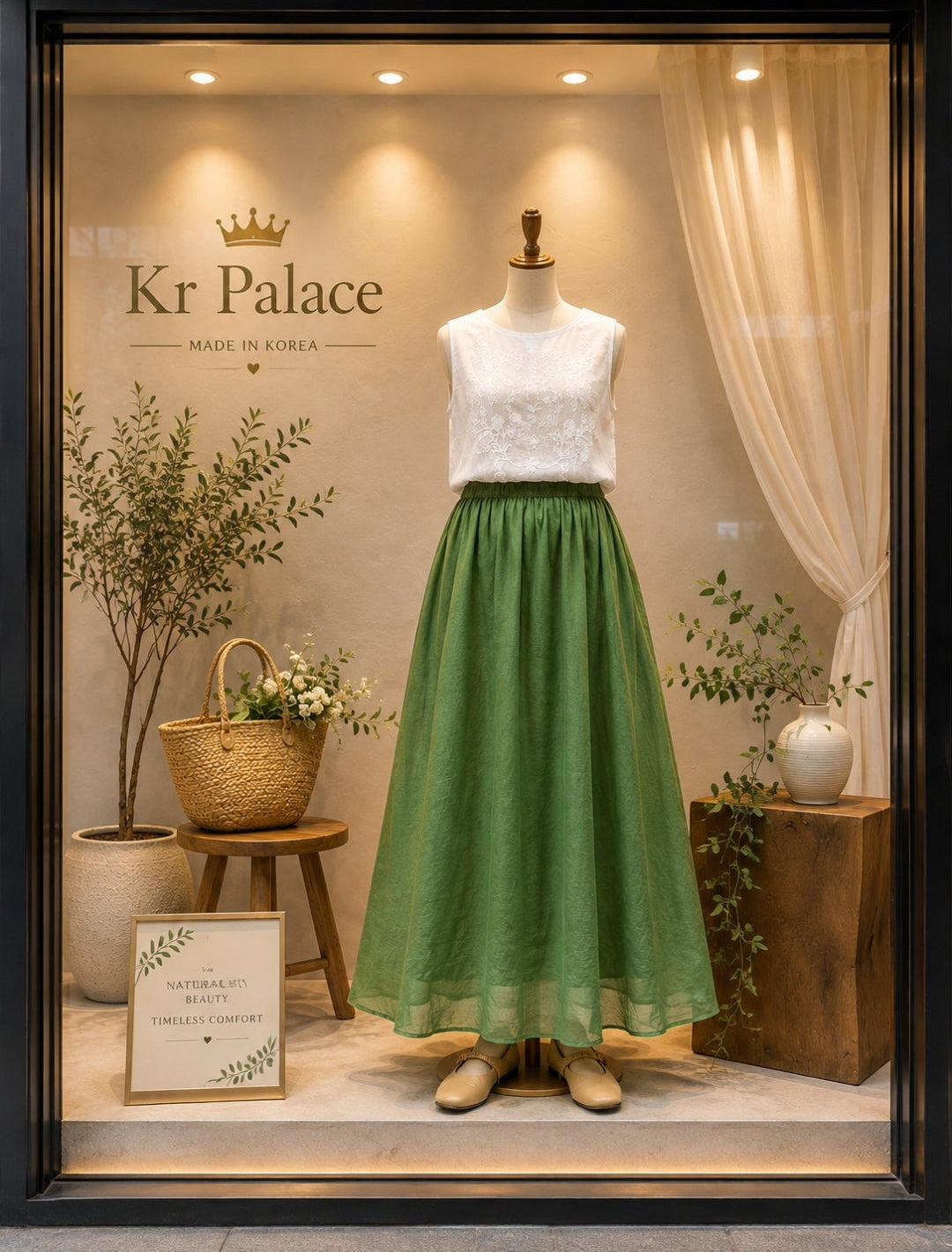 Garden Breeze Linen Maxi Skirt
