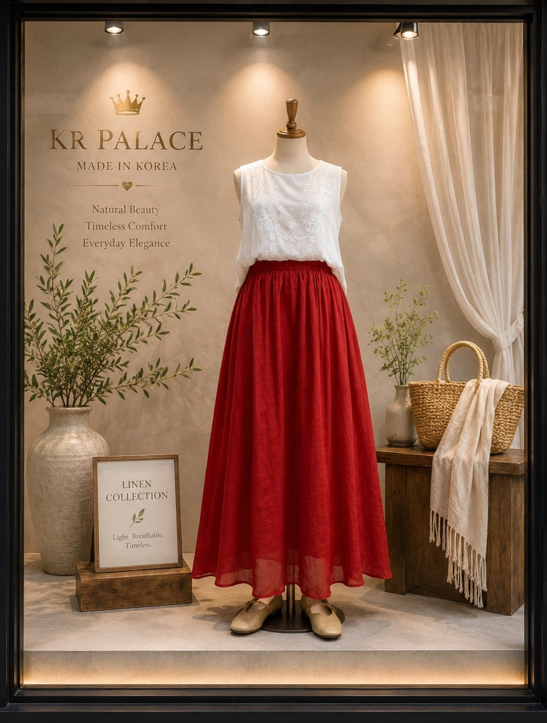 Garden Breeze Linen Maxi Skirt