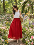 Garden Breeze Linen Maxi Skirt