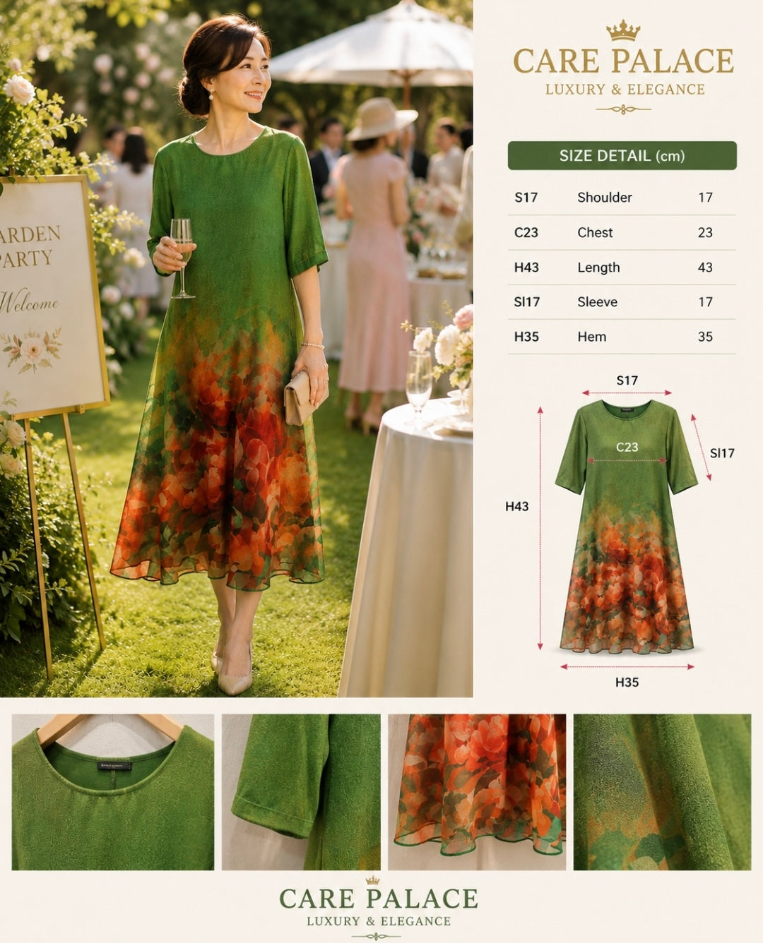 Garden Bloom Chiffon Midi Dress