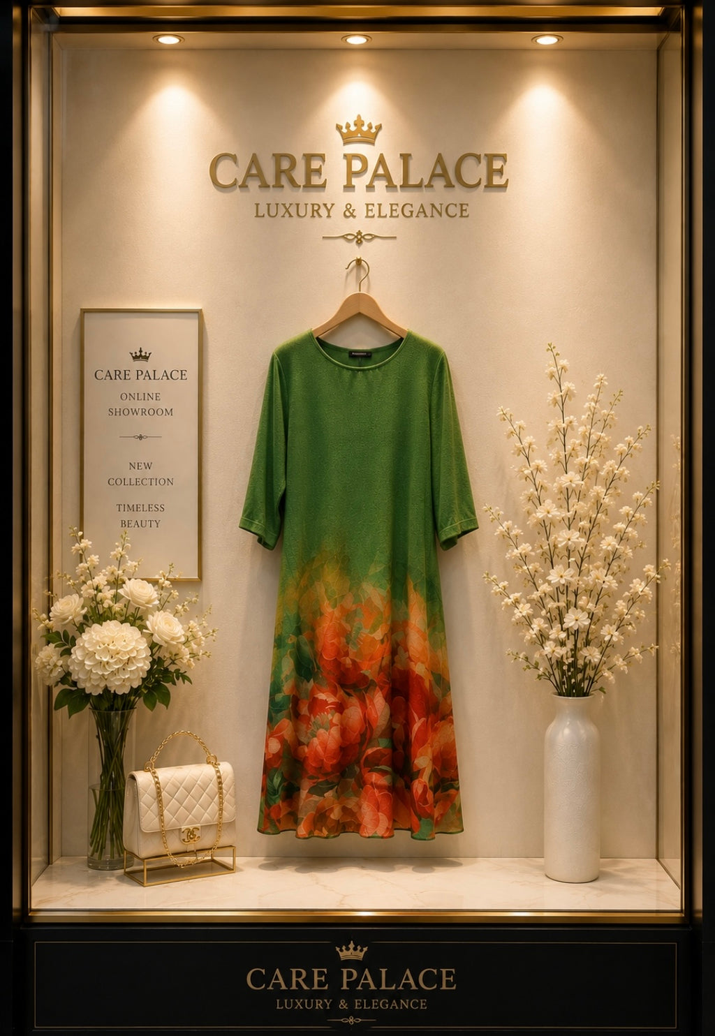 Garden Bloom Chiffon Midi Dress