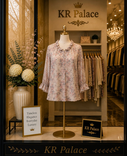 Blush Garden Ruffle Blouse