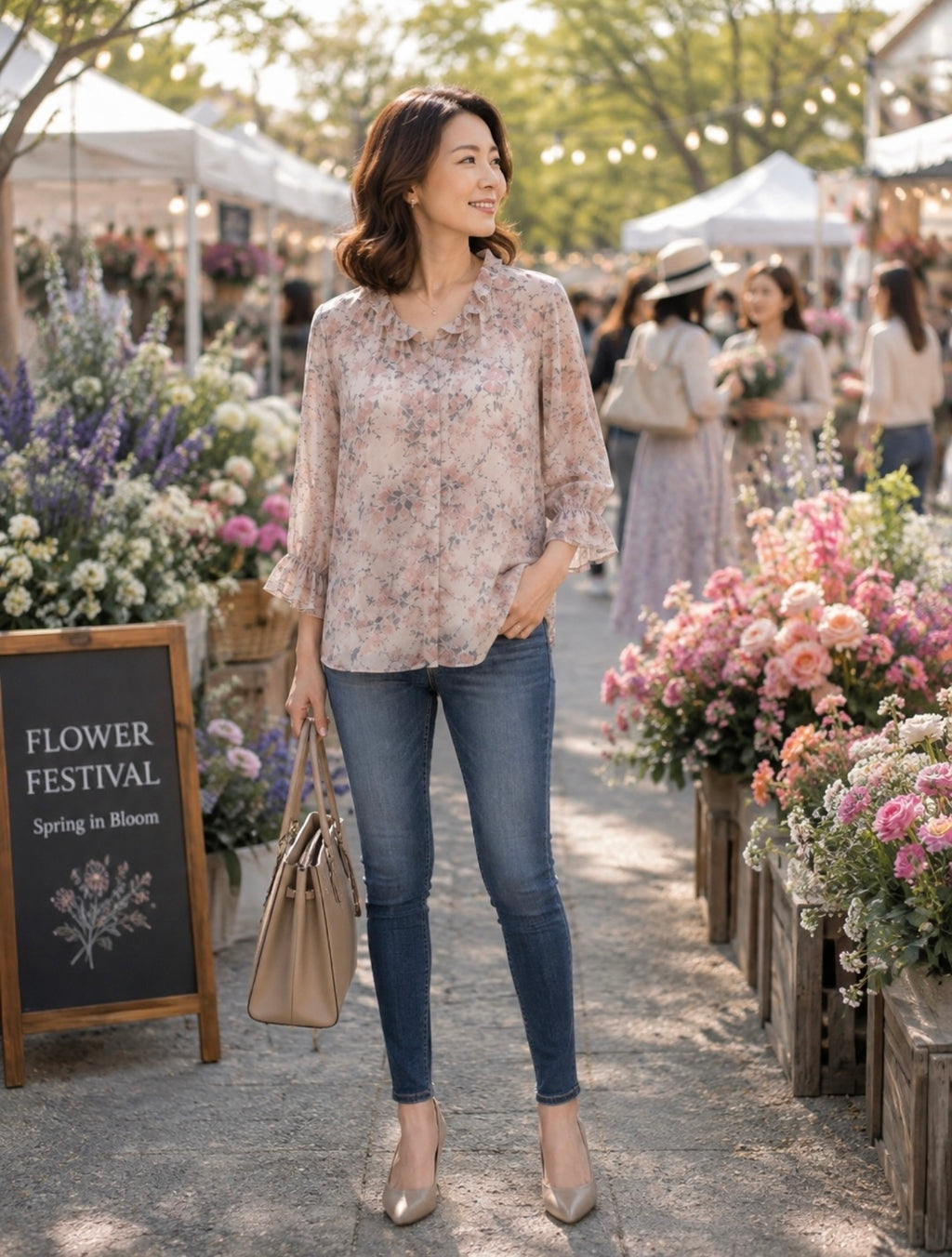 Blush Garden Ruffle Blouse