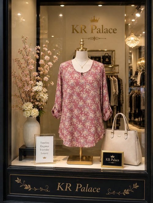 Dusty Rose Floral Blouse