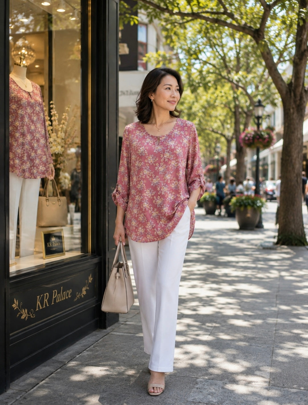 Dusty Rose Floral Blouse