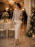 Champagne Lace Pleated Layer Top