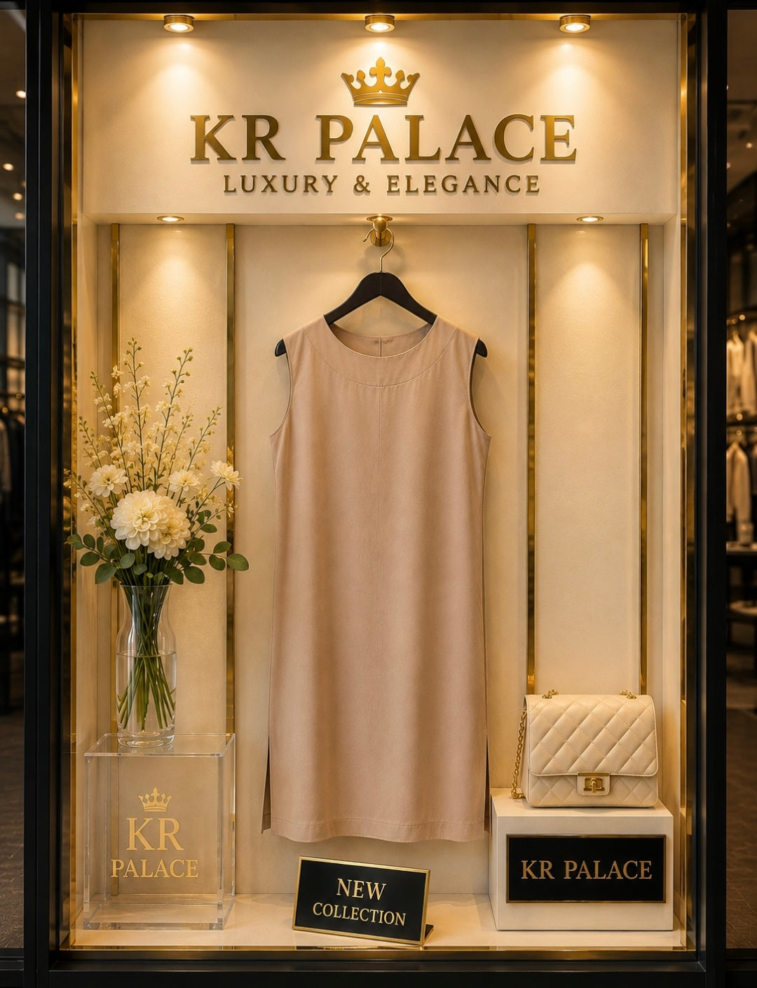 Soft Champagne Shift Dress