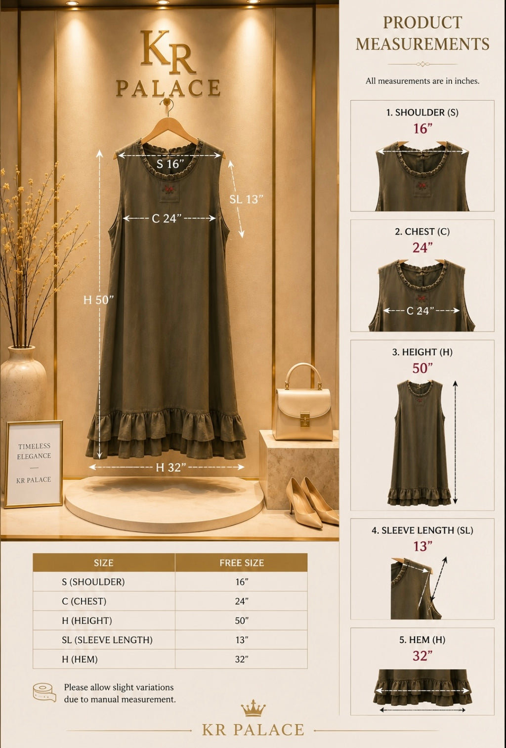 Vintage Ruffle Linen Midi Dress