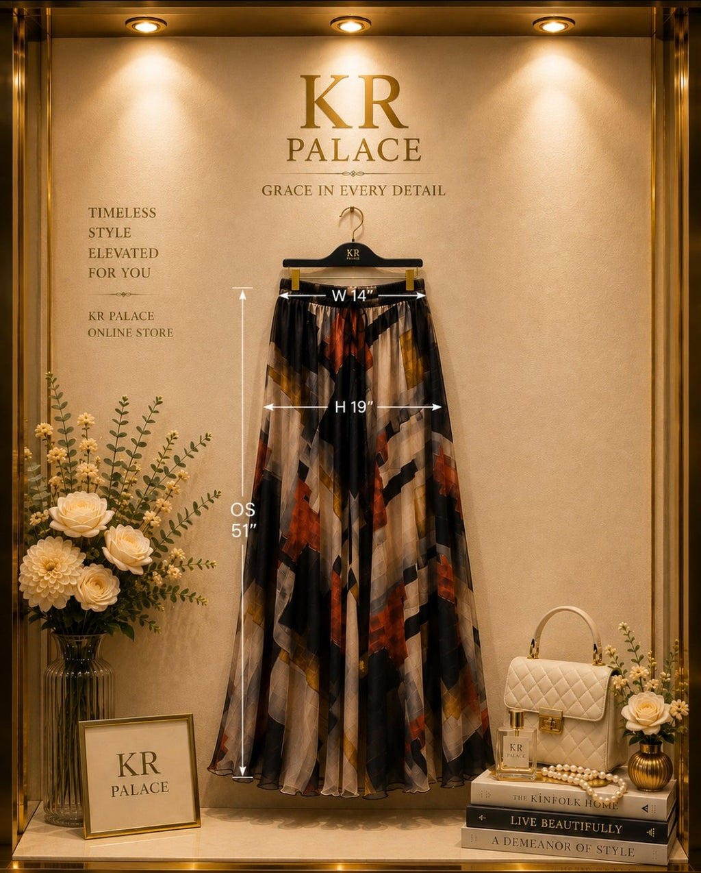 Autumn Mosaic Flow Maxi Skirt