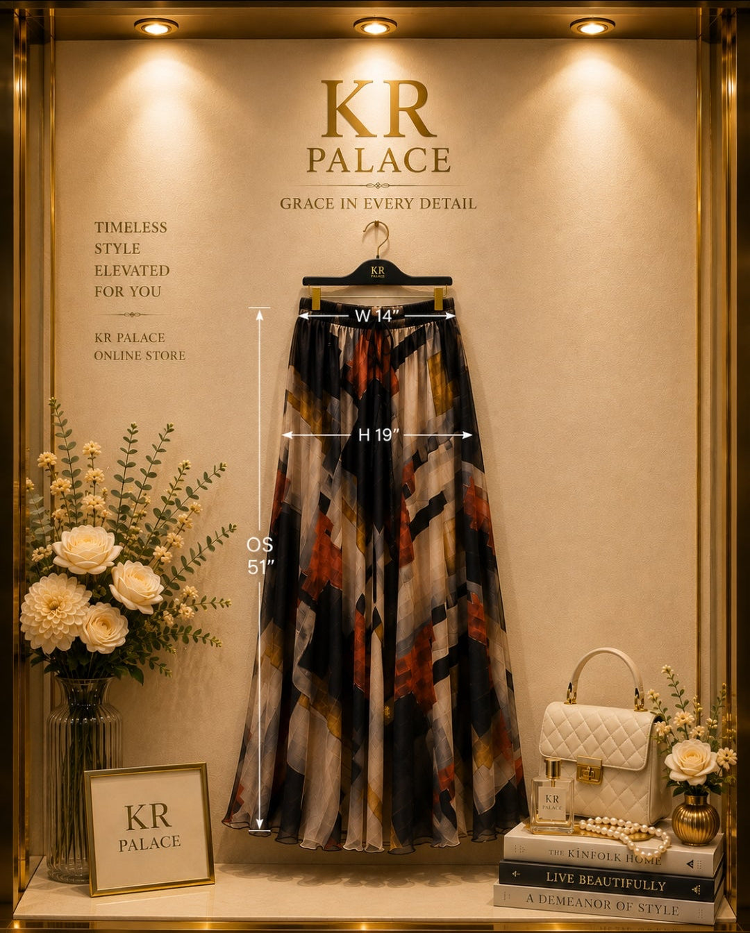 Autumn Mosaic Flow Maxi Skirt