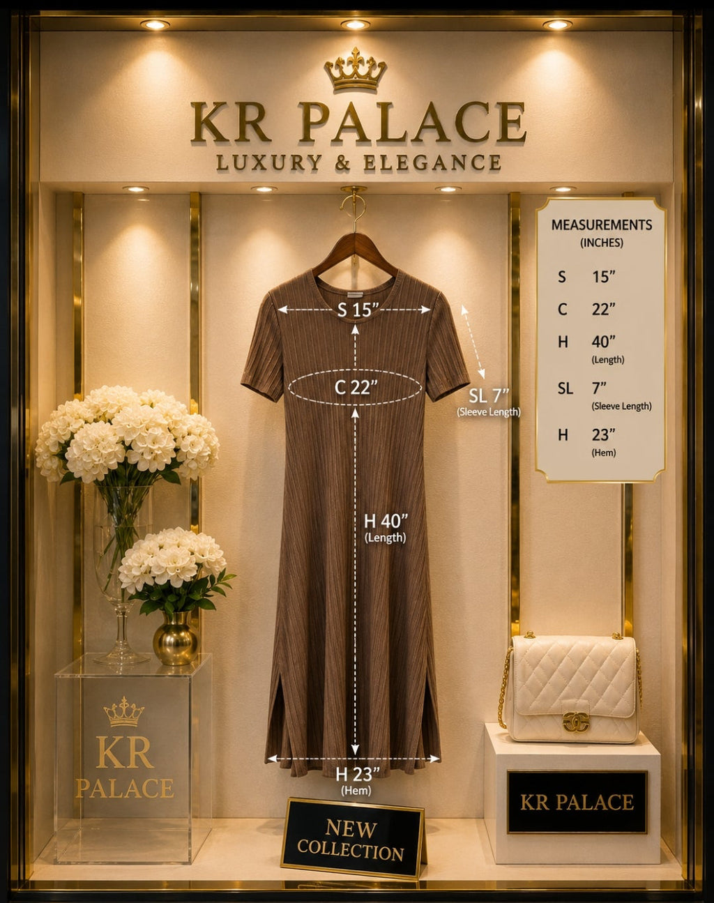 Mocha Pleated Midi Dress