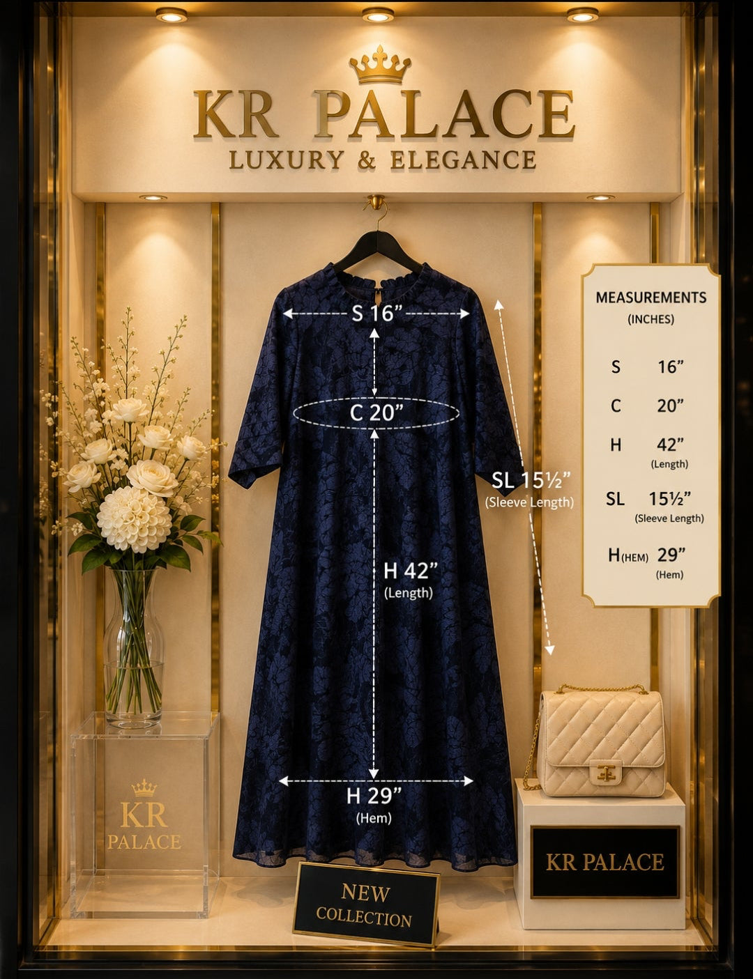 Midnight Garden Jacquard Midi Dress