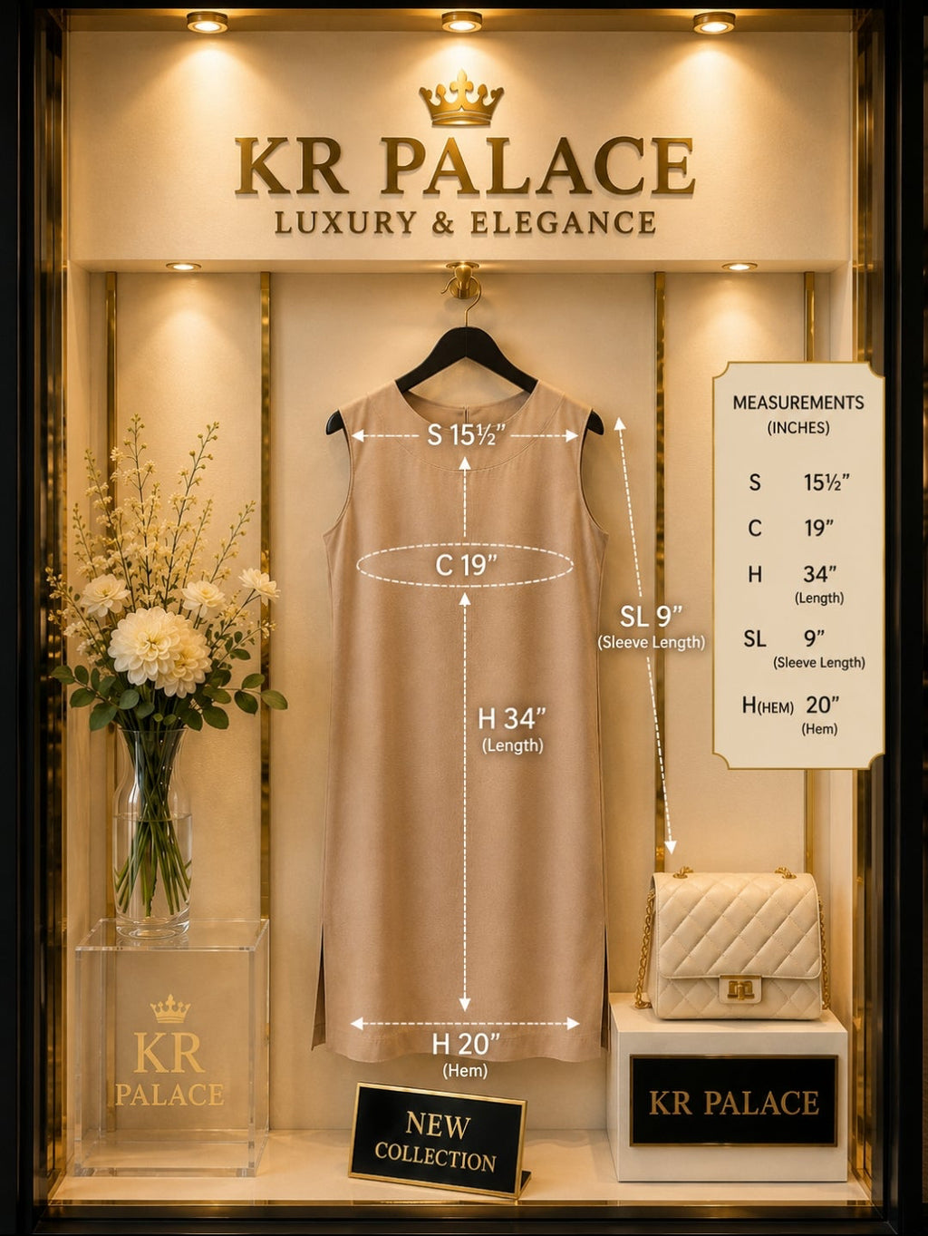 Soft Champagne Shift Dress