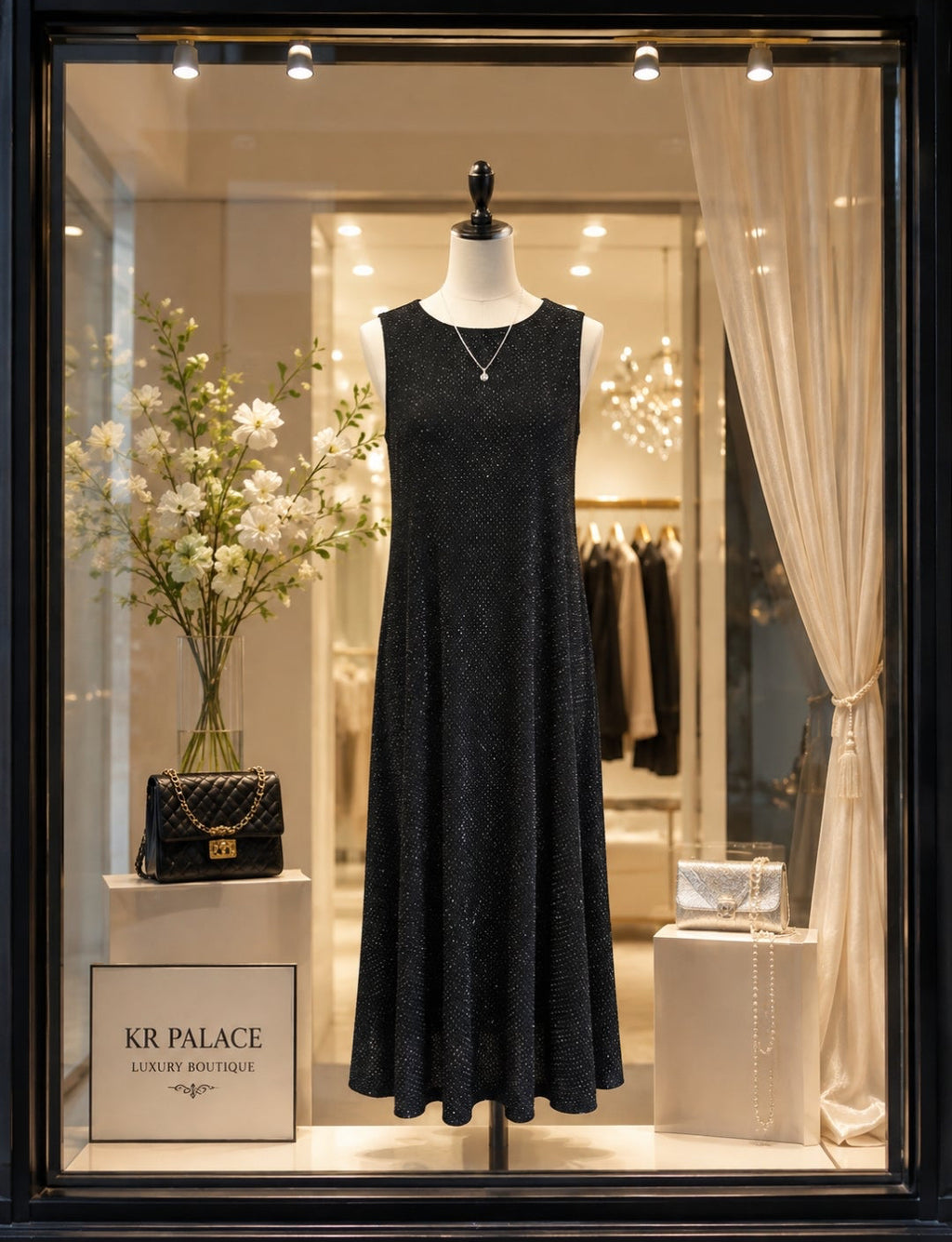 Midnight Sparkle Maxi Dress